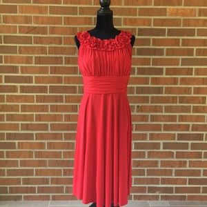 Petite swingy red cocktail dress